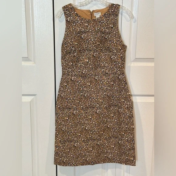 J. Crew Leopard Print Sheath Dress Size 6 - Picture 5 of 12